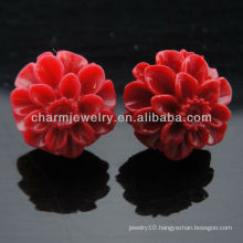 Nutral corol Red Rose Flower Stud Earrings 2013 EF-017